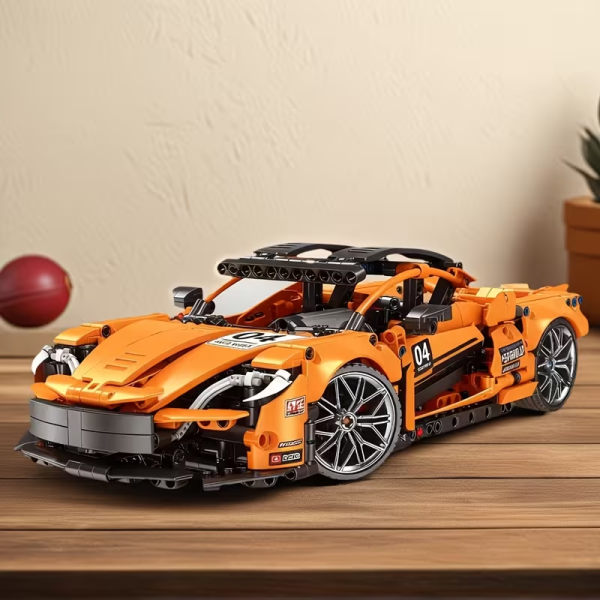 Orange Flame Supercar — 1,000+ Pieces